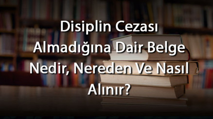 Disiplin Cezası Almadığına Dair Belge Nedir, Nereden Ve Nasıl Alınır Disiplin Belgesi Sorgulama Nasıl Yapılır