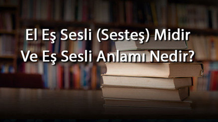 El Eş Sesli (Sesteş) Midir Ve Eş Sesli Anlamı Nedir El İle İlgili Eş Sesli Örnek Cümleler