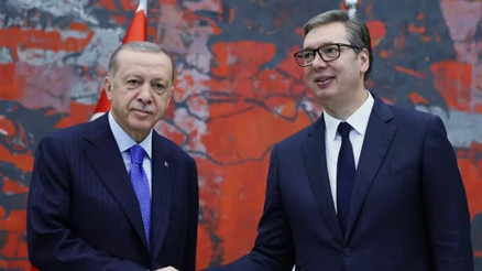 Cumhurbaşkanı Erdoğan, Sırbistan’da mevkidaşı Vuçiç ile  bir araya geldi