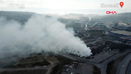 24 saattir devam eden hurdalık yangını, Dilovasını duman altında bıraktı
