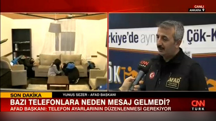 AFAD Başkanı bazı telefonlara neden tatbikat mesajı gitmediğini açıkladı