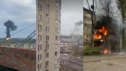 Son dakika: Kievde patlama sesleri İki yerleşim yeri vuruldu, çok sayıda füze düşürüldü