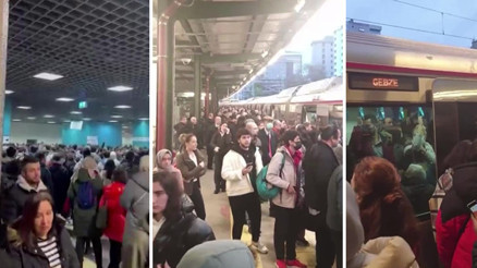 Marmaray’da seferlerde aksama Duraklarda yoğunluk oluştu