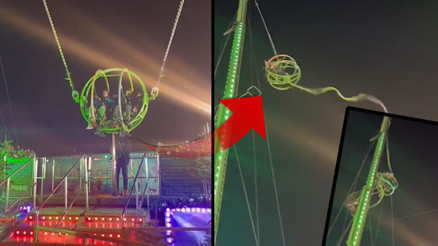 Lunaparkta korku dolu anlar Halat kopunca havada savruldular...