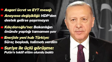 Cumhurbaşkanı Erdoğan, Türkmenistan ziyareti dönüşü gazetecilerin sorularını yanıtladı