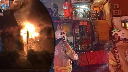 Şişli’de korkutan tamirhane yangını