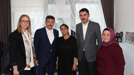 Bakan Kurumdan depremzede aileye ziyaret
