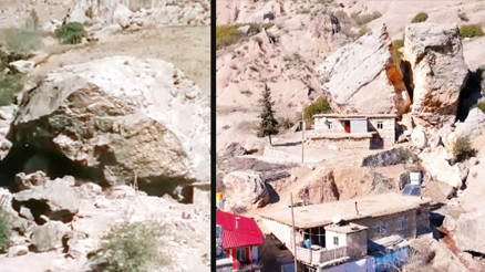 O filmdeki dev kaya ikiye bölündü