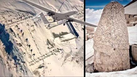 Nemrut’a havadan kontrol