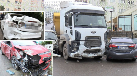 Kartalda hafriyat kamyonu dehşeti 13 araca çarparak durabildi