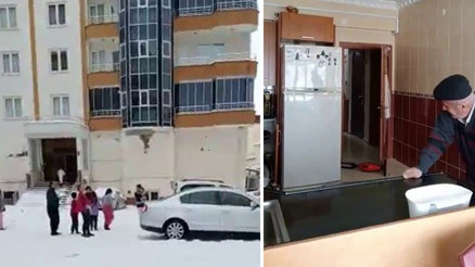 Depreme 7. katta yakalandılar Korku dolu anlar kamerada