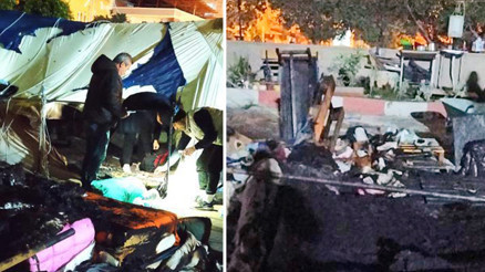 İskenderunda depremzedelerin kaldığı çadırda yangın