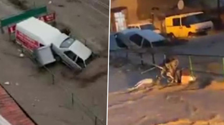 Şiddetli sağanak hayatı olumsuz etkiledi... Dere taştı, sele kapılan otomobil sürüklendi Şiddetli sağanak hayatı olumsuz etkiledi... Dere taştı, sele kapılan otomobil sürüklendi