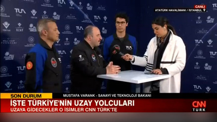 Türkiyenin Uzay Yolcuları, CNN TÜRK ekranlarında konuştu