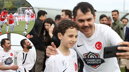 Bakan Kurum, depremzede çocuklarla maç yaptı; dostluk kazandı