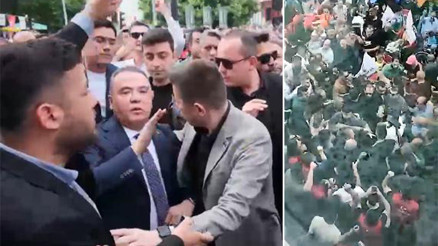 Muhittin Böcek’in esnaf ziyaretinde arbede yaşandı