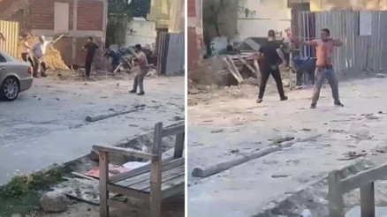 Fatihte taşlı sopalı kavga kamerada
