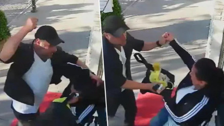 Eskişehirde sokak ortasında kadına şiddet