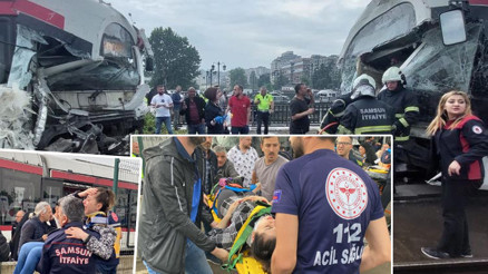 Samsunda tramvay kazası: Çok sayıda yaralı var