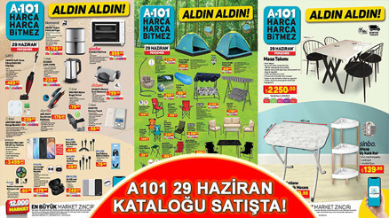 A101 29 HAZİRAN AKTÜEL KATALOĞU | A101’de Airfryer, kamp ürünleri, beyaz eşya ve masa takımı satışta