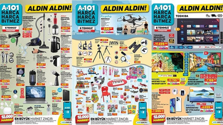 A 101 AKTÜEL ÜRÜNLER KATALOĞU | Bu hafta (6 Temmuz) A 101 Markette neler var A101de bu hafta Akıllı Drone, Notebook, Cyclone Süpürge var