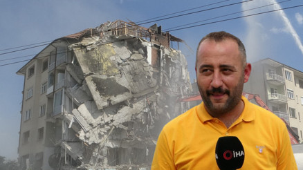 Malatyada ağır hasarlı bina bir taşla yıkıldı Korna sesiyle de yıkılabiliyor