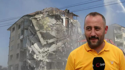 Malatyada ağır hasarlı bina bir taşla yıkıldı Korna sesiyle de yıkılabiliyor