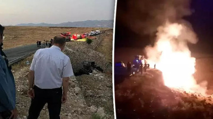 Batmanda şarampole yuvarlanan kamyon yandı: 4 can kaybı