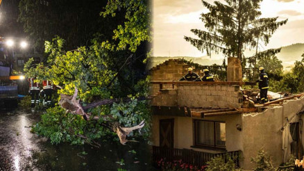 Ağaçlar devrildi, çatılar uçtu...