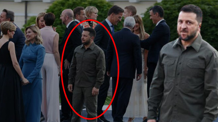 NATO zirvesinde tek başına Zelenskiden dikkat çeken kare...