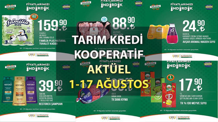 Tarım Kredi Kooperatifi İndirim Listesi 1-17 Ağustos (Katalog): Kahvaltılık ürünler, içecek çeşitleri, kasap ürünler ve temizlik ürünlerinde indirim fırsatı