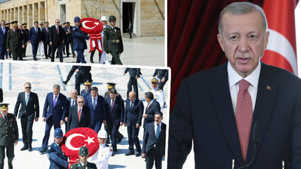 Cumhurbaşkanı Erdoğan ve YAŞ üyeleri Anıtkabiri ziyaret etti... Alacağımız kararlarla ordumuzun gücüne güç katacağız