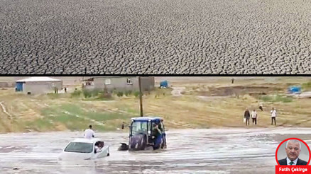 Bir tarafta göl kuruyor diğer tarafı sel vuruyor