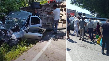 Ordu Çamaşta minibüs ile otomobil çarpıştı 17 kişi yarandı