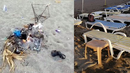 Caretta Caretta yuvasında mangal yaptılar