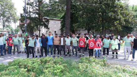 İBBye bağlı Ağaç A.Ş. çalışanlarından Saraçhanede eylem