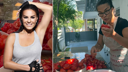 Şöhreti kapının dışında bıraktı Kışlık domates hazırladı...