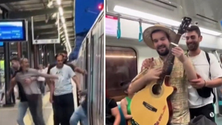 Marmaray’da kavga çıktı, görme engelli vatandaş ortamı neşelendirdi