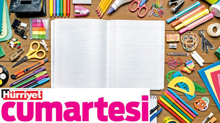 Rengârenk kalemler, silgiler, defterler...