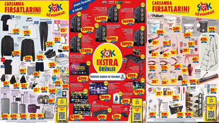 ŞOK AKTÜEL KATALOĞU 6 EYLÜL BUGÜN SATIŞTA Gaming ürünler, valiz çeşitleri, merdiven, ahşap ayakkabılık reyonlarda