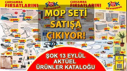 ŞOK Aktüel Ürünler Kataloğu (13 Eylül 2023) bugün satışta | Elektrikli süpürge, mop çeşitleri, ütü masası ve kurutmalık ŞOK’a geliyor…