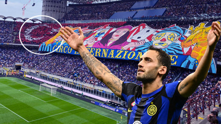 Inter - Milan derbisindeki Türk bayraklı koreografiye Hakan Çalhanoğlundan çifte yanıt