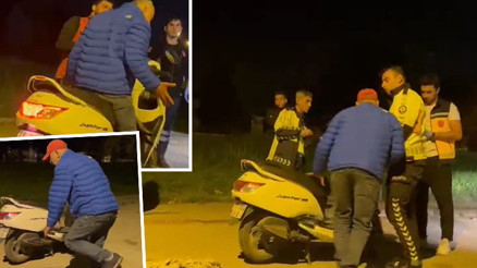 Motosiklet sürücüsü zor anlar yaşattı: Bana komplo mu kuruyorsunuz
