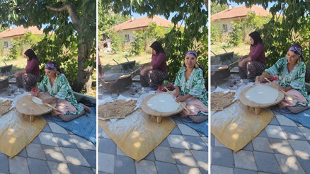 İşlere ara verip, köy evine gitti: Hem mikrofon tutuyorum, hem börek açıyorum