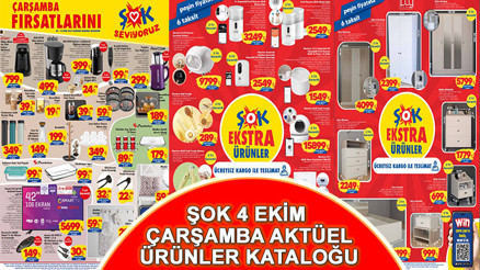 ŞOK’TA BUGÜN NELER VAR ŞOK 4 Ekim Aktüel Ürünler Kataloğu: Akıllı robot süpürge, televizyon, gardrop, şifonyer, komidin satışta