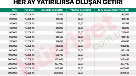 Mevduat faizi ne kazandırıyor Bankaların güncel faiz oranları ne 10,20,30.. 50 bin TL aylık ve günlük hesaplama... En düşükten en yüksek orana kadar faiz hesaplaması