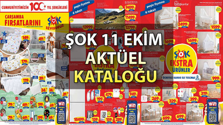 11 EKİM ŞOK AKTÜEL KATALOĞU BUGÜN SATIŞTA Bebek bakım ürünleri, beşik çeşitleri, televizyon, klima çeşitleri satışa sunuldu