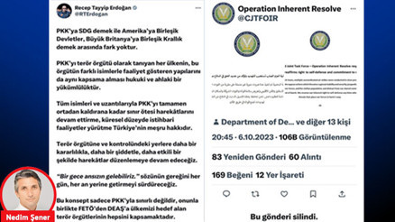 Tweet silen CENTCOM’a Twitter’den cevap: PKK eşittir SDG o da hedeftir