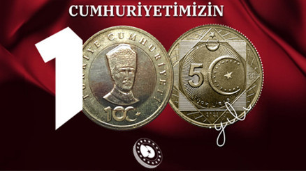 Cumhuriyetin 100. yılına özel... Madeni 5 Lira tedavülde 100 milyon adet piyasaya sürülecek Cumhuriyetin 100. yılına özel... Madeni 5 Lira tedavülde 100 milyon adet piyasaya sürülecek