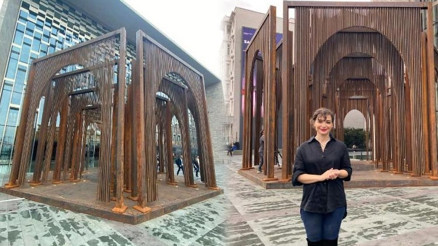 Melek Zeynep Bulutun AKMde sergilenen eseri Açık Yapıta yoğun ilgi